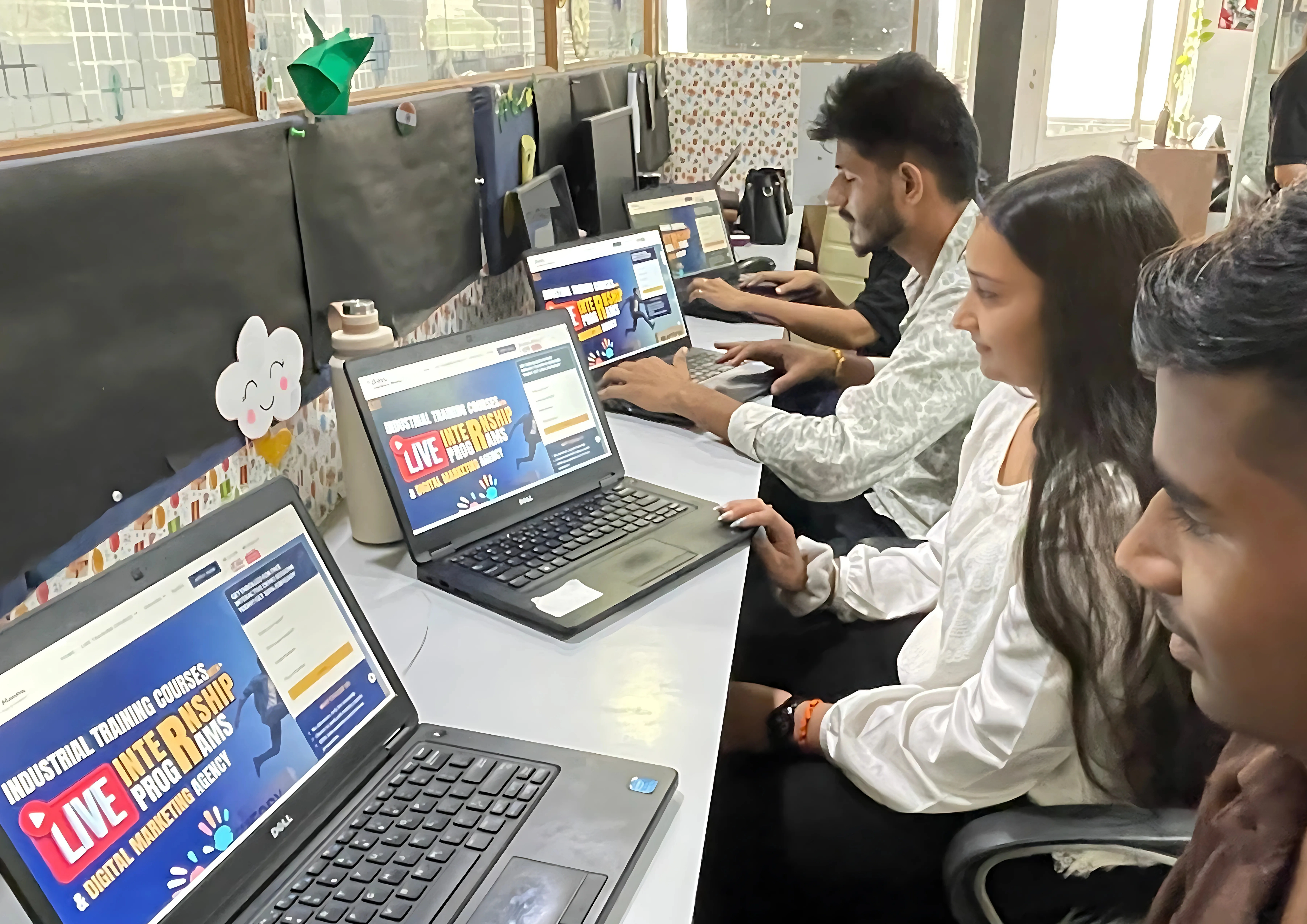 Students working on live projects